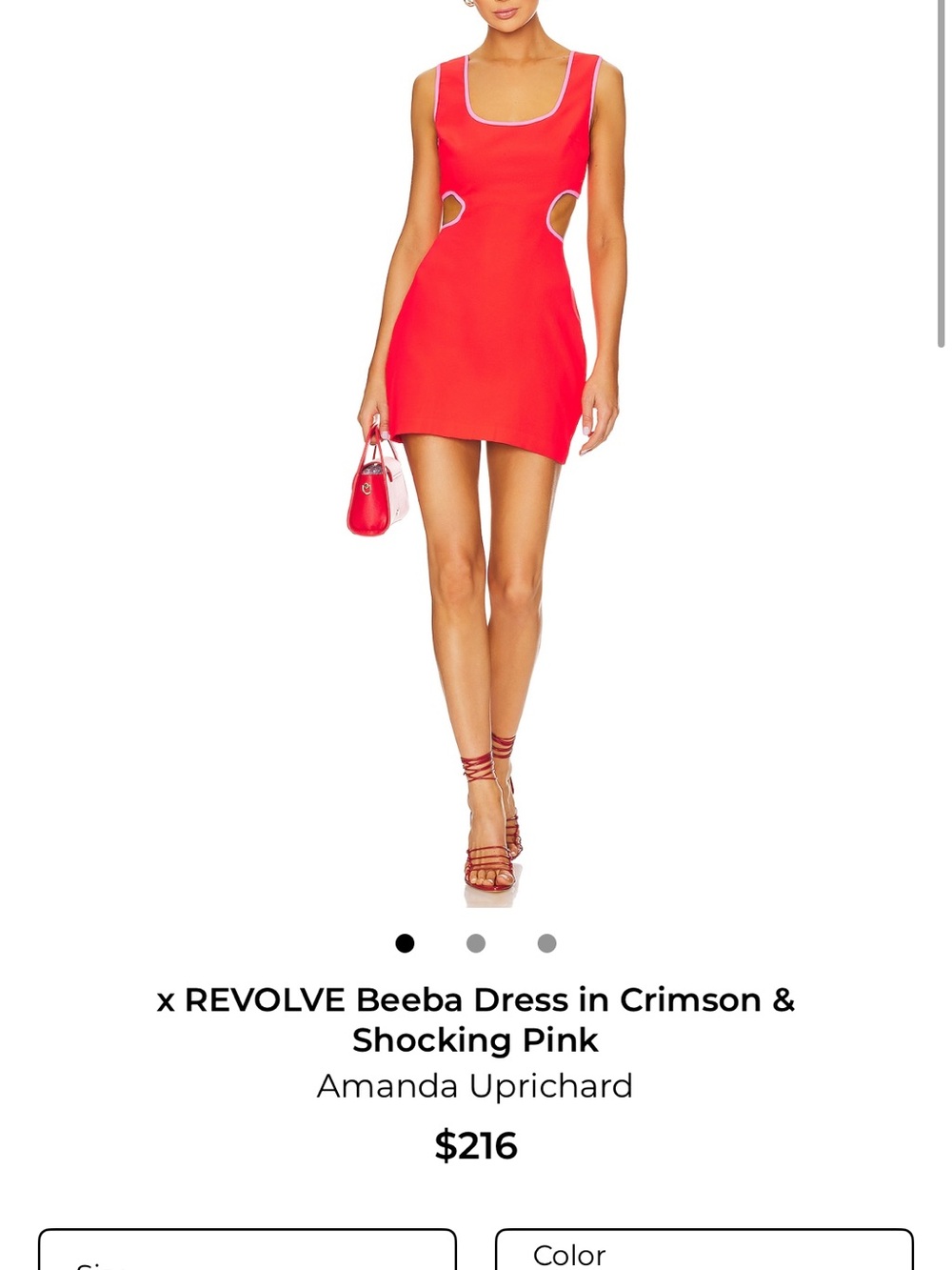 Amanda uprichard REVOLVE Beeba Mini Dress in Crimson and Shocking Pink